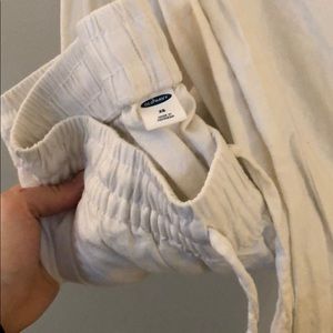old navy white flowy linen pants